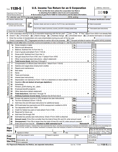1120-S tax form 2019
