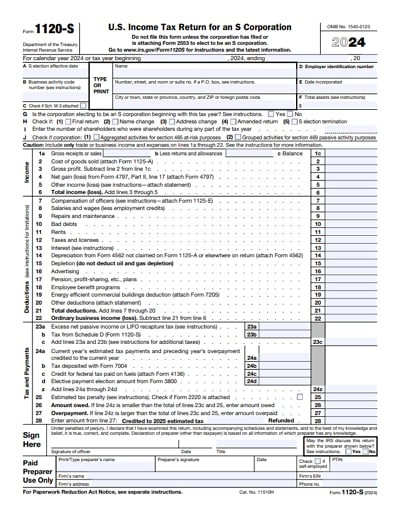 1120-S tax form 2024