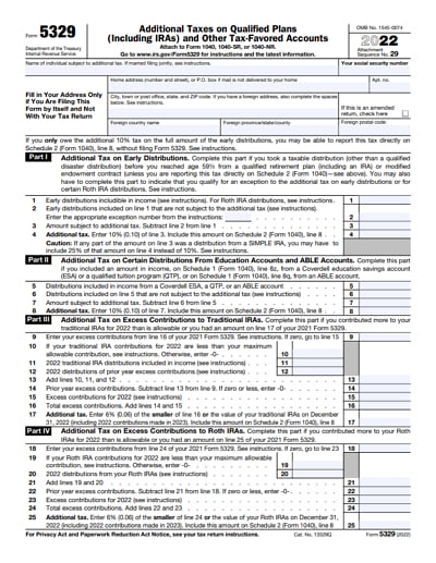 form 5329 2022