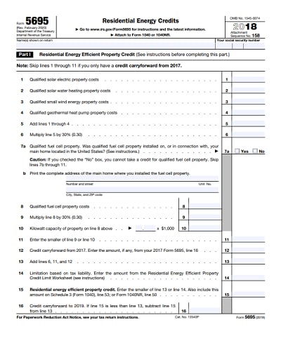 irs 5695 form 2018