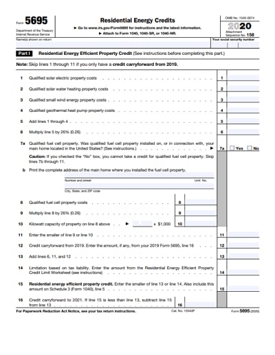 irs 5695 form 2020