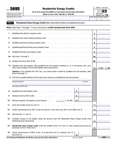 irs 5695 form 2022