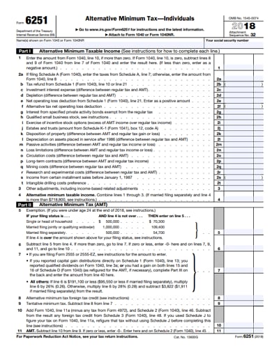 6251 tax form 2018
