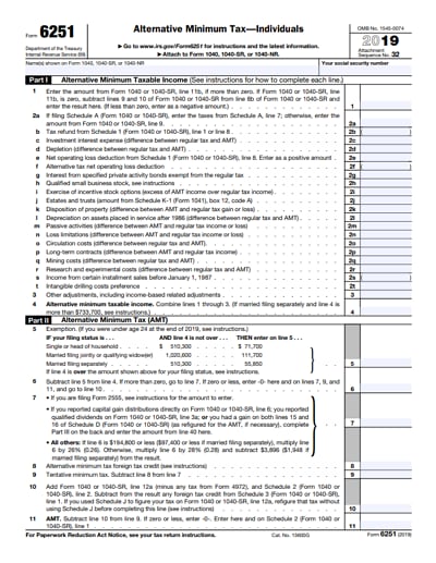 6251 tax form 2019