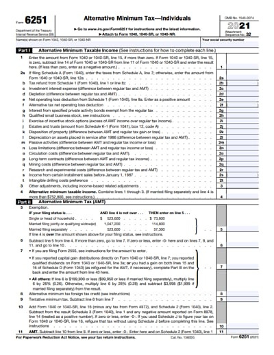 6251 tax form 2021