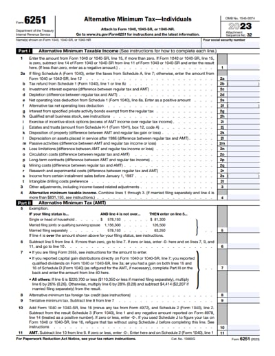 6251 tax form 2023