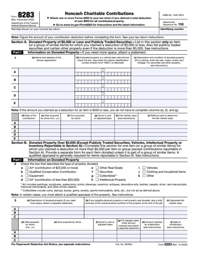 8283 tax form 2020