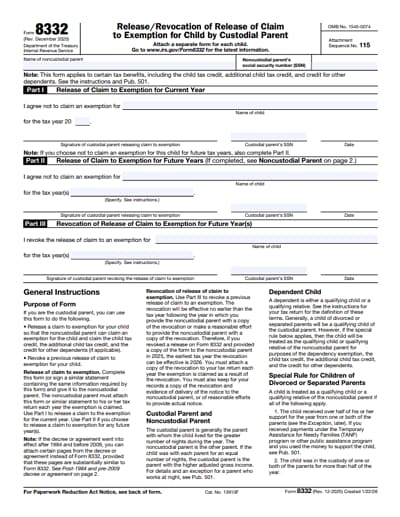 8332 tax form 2025