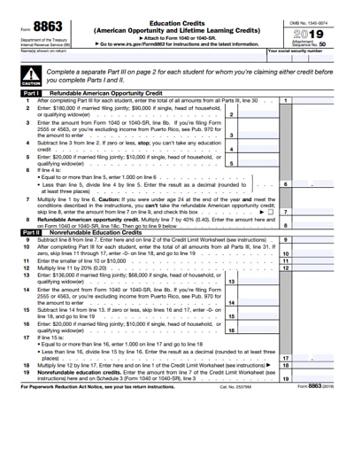 8863 tax form 2019
