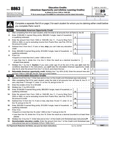 8863 tax form 2020