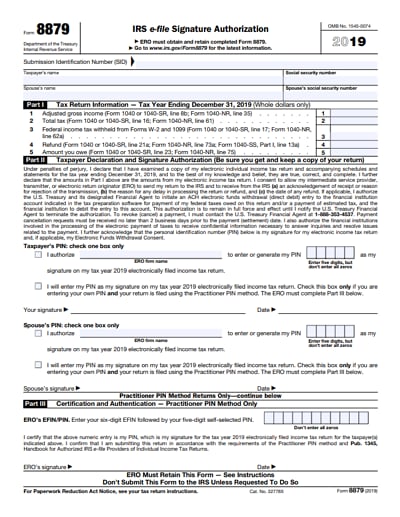 8879 tax form 2019