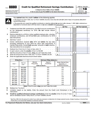 8880 tax form 2018
