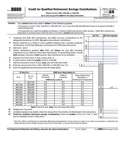 8880 tax form 2025