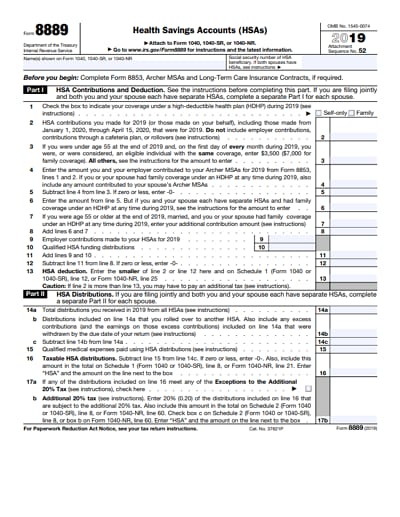 8889 tax form 2019