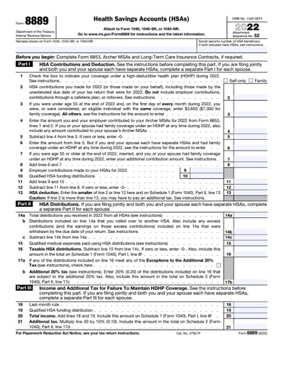 8889 tax form 2022