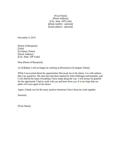 farewell letter template 2