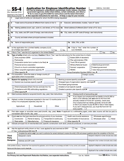 SS-4 tax form 2013