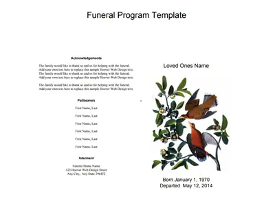 plantilla de programa funerario