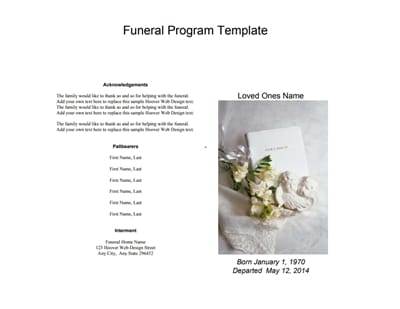 funeral program template