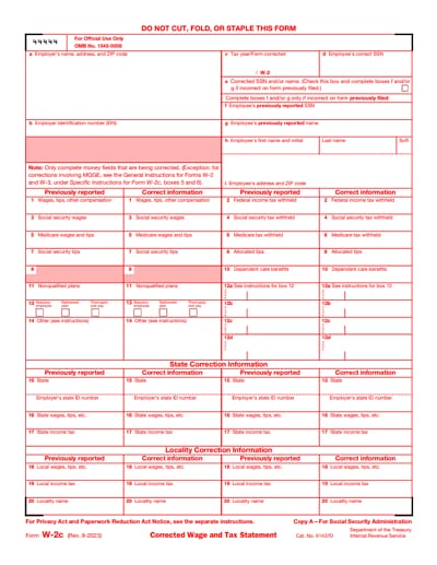 W-2c tax form 2023