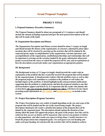 One Page Proposal Template