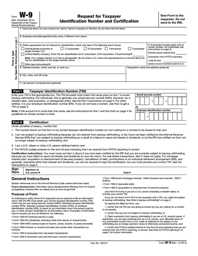 printable w9 tax form