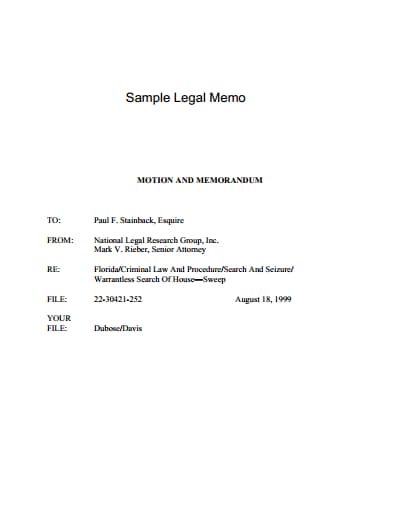 Legal Memo Template Free Download