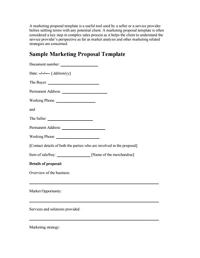 Marketing Proposal Template Free Download