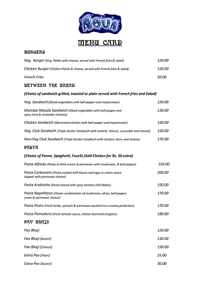 menu chart template