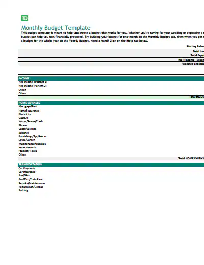 monthly budget template 3