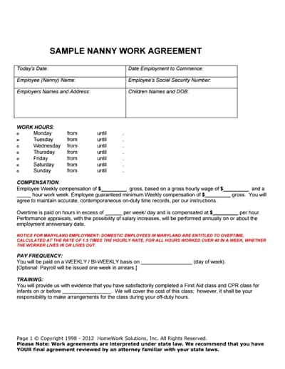 labor agreement template