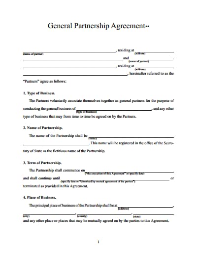 Partnership Agreement Template Free Download Create Edit Fill And Print Wondershare Pdfelement