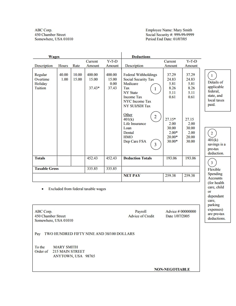 Employee Pay Stub Template Free from images.wondershare.com