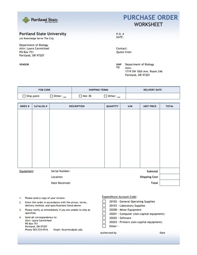 purchase order template 2