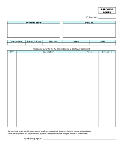 purchase order template 3