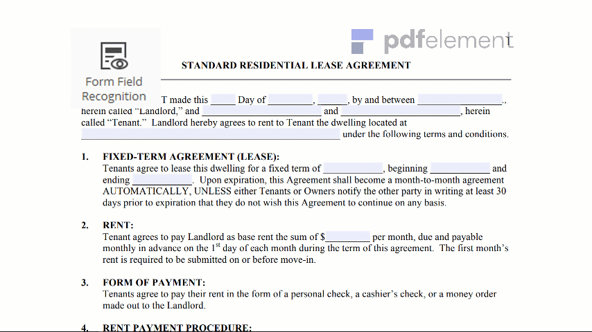 residential lease agreement template