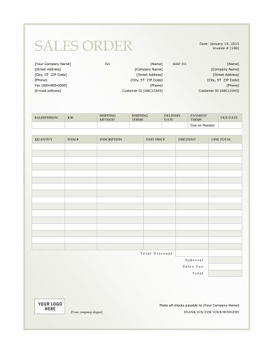 sales order template 2