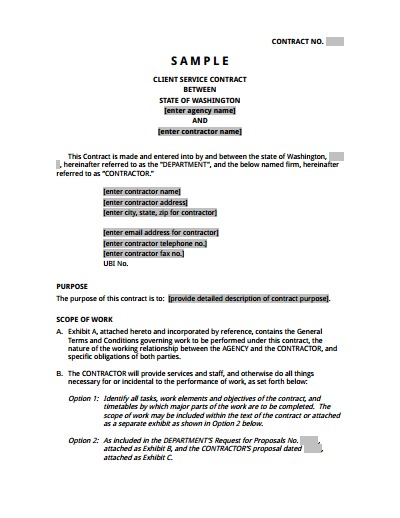 template service agreement