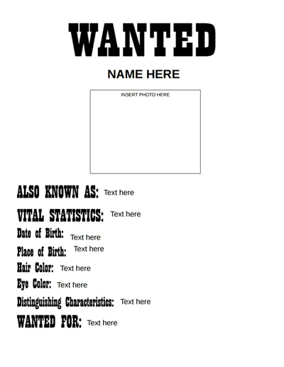 Wanted Poster Template Free from images.wondershare.com