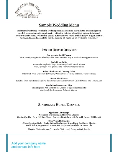 wedding menu template 4