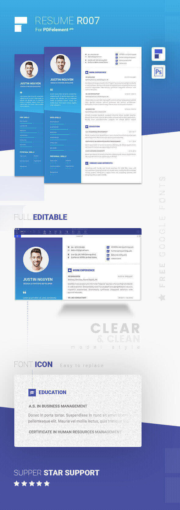Resume Template - Contemporary Blue