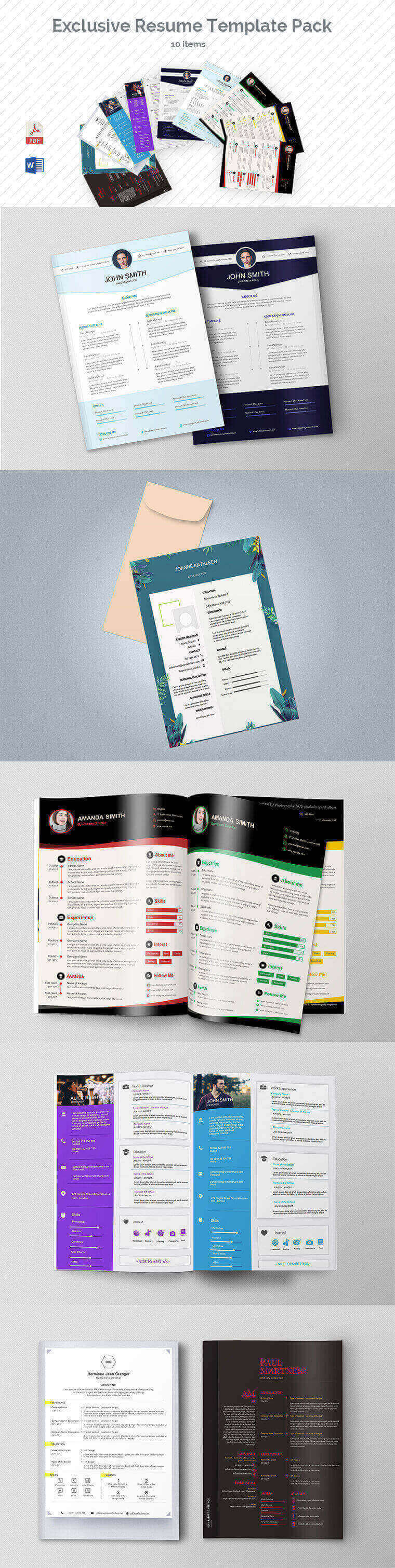 Deluxe Resume Template Pack (10 Items)