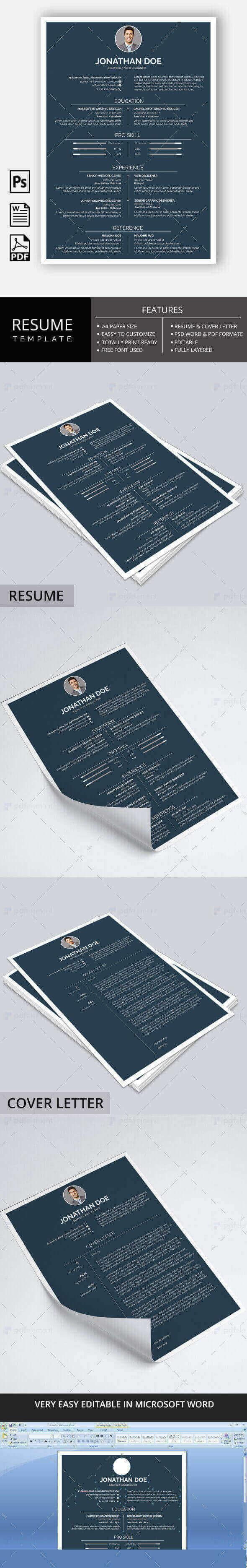 Resume Template - Minimal Simple Dark