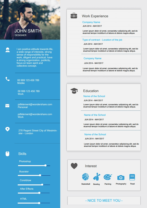 Resume Template - Modern Blue