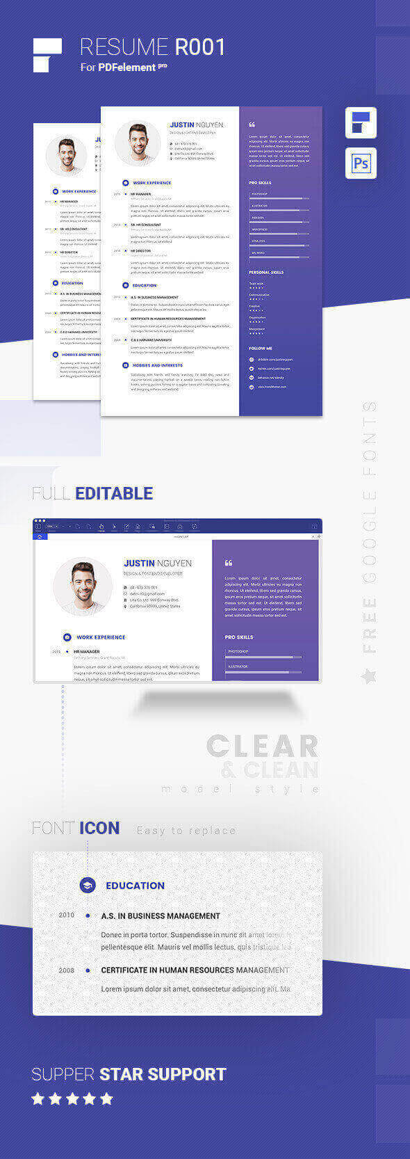 Resume Template - Silent Blue