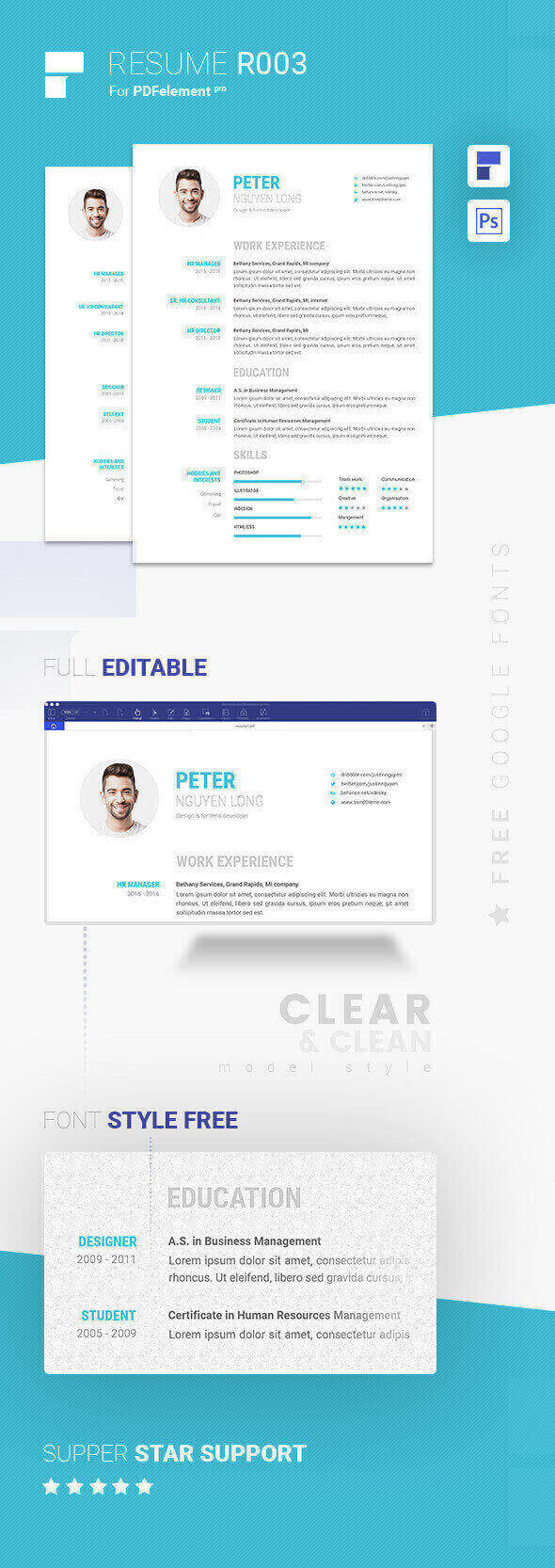 Resume Template - Skyblue Lite