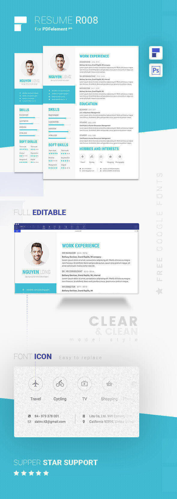Resume Template - Skyblue Pro