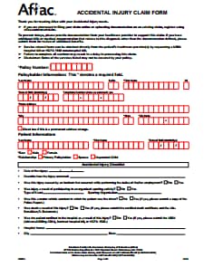 Aflac Accidental Injury Claim Form : Download, Create, Edit, Fill and Print