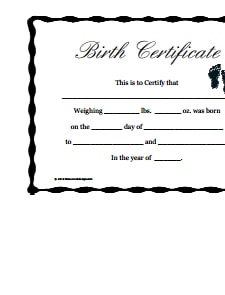 Birth Certificate Template - Free Download, Edit, Create, Fill and Print