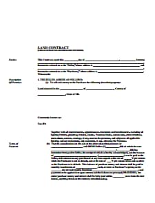 Land Contract Template: Free Download, Create, Edit, Fill and Print